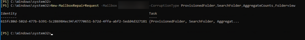 New-MailboxRepairRequest